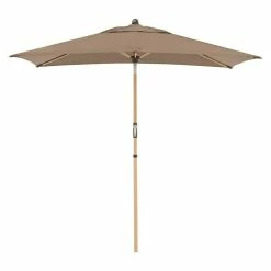 BAUHAUS Doppler Alu Wood Kurbelschirm Ultra Greige, 210 X 140 Cm