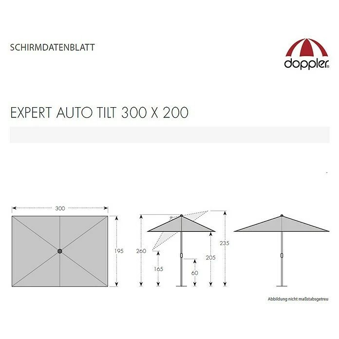 BAUHAUS Doppler Expert Sonnenschirm Auto Tilt Hellgrau, 300 X 200 Cm 6 BAUHAUS Doppler Expert Sonnenschirm Auto Tilt Hellgrau, 300 X 200 Cm – Bild 6