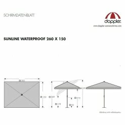 BAUHAUS Doppler Sonnenschirm Sunline-Waterproof III Rot, 260 X 150 Cm -Bauhaus Shop 12 1119