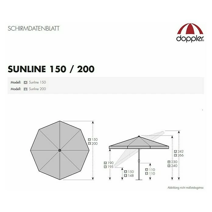 BAUHAUS Doppler Sunline Sonnenschirm Neo Gelb, Ø X H: 150 X 230 Cm 4 BAUHAUS Doppler Sunline Sonnenschirm Neo Gelb, Ø X H: 150 X 230 Cm – Bild 4
