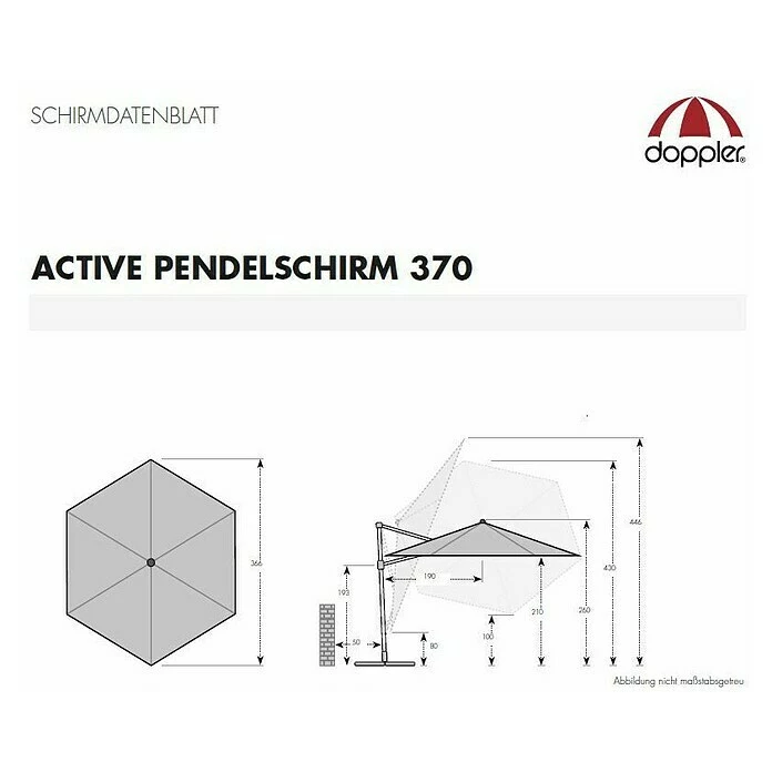 BAUHAUS Doppler Active Pendelschirm Fresh Green, 370 Cm 6 BAUHAUS Doppler Active Pendelschirm Fresh Green, 370 Cm – Bild 6