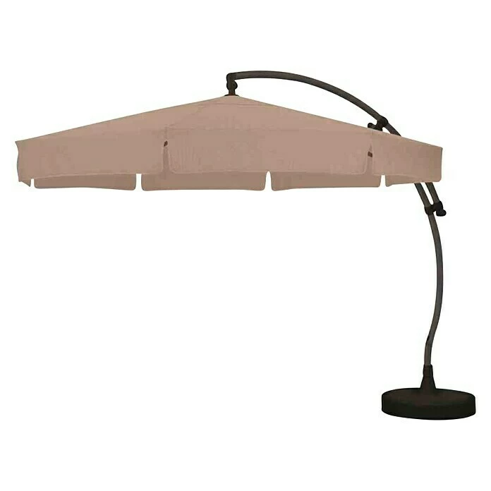 BAUHAUS Ampelschirm Mit Schirmständer Taupe, Durchmesser: 350 Cm 1 BAUHAUS Ampelschirm Mit Schirmständer Taupe, Durchmesser: 350 Cm