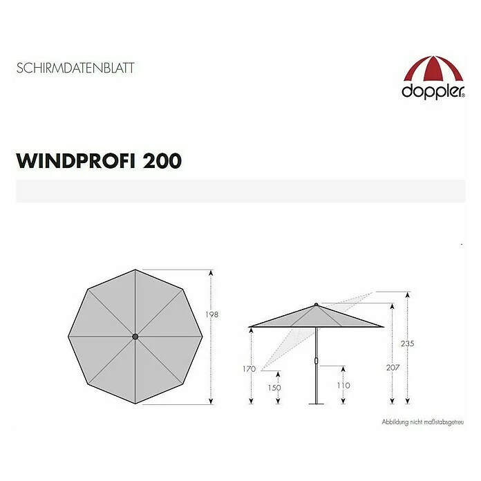 BAUHAUS Derby Sonnenschirm Windprofi Rot, Durchmesser: 200 Cm 5 BAUHAUS Derby Sonnenschirm Windprofi Rot, Durchmesser: 200 Cm – Bild 5