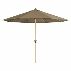 BAUHAUS Doppler Alu Wood Kurbelschirm Ultra Greige, Durchmesser: 350 Cm