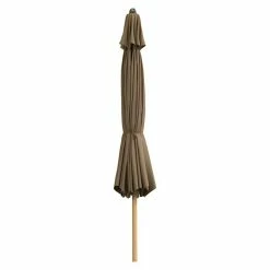 Alternative view of BAUHAUS Doppler Alu Wood Kurbelschirm Ultra Greige, Durchmesser: 350 Cm