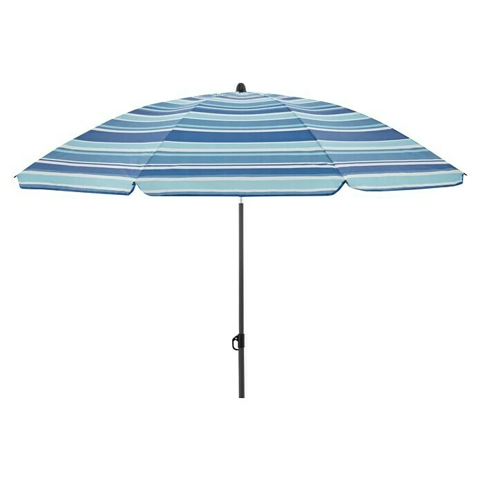 BAUHAUS Derby Strandschirm Como Blau Gestreift, Durchmesser: 165 Cm 1 BAUHAUS Derby Strandschirm Como Blau Gestreift, Durchmesser: 165 Cm