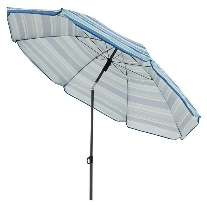 BAUHAUS Derby Strandschirm Como Blau Gestreift, Durchmesser: 165 Cm 2 BAUHAUS Derby Strandschirm Como Blau Gestreift, Durchmesser: 165 Cm – Bild 2