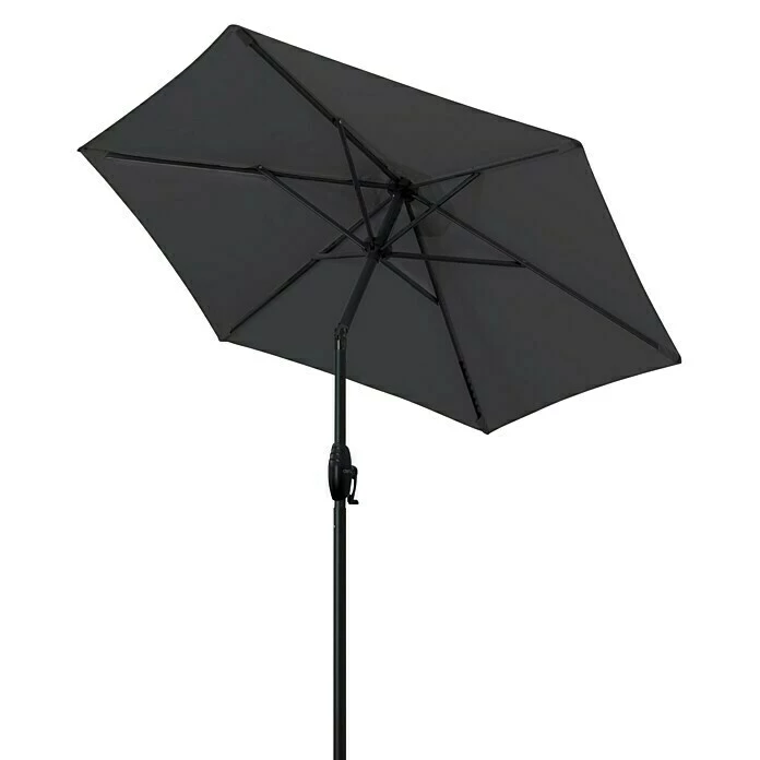 BAUHAUS Derby Basic Lift Sonnenschirm Neo Anthrazit, Durchmesser: 180 Cm 3 BAUHAUS Derby Basic Lift Sonnenschirm Neo Anthrazit, Durchmesser: 180 Cm – Bild 3