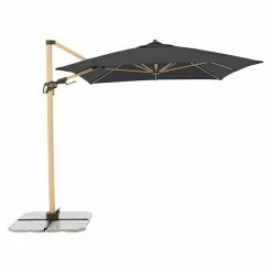 BAUHAUS Doppler Alu Wood Ampelschirm AX Ultra Anthrazit, 300 X 220 Cm