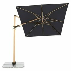 Alternative view of BAUHAUS Doppler Alu Wood Ampelschirm AX Ultra Anthrazit, 300 X 220 Cm