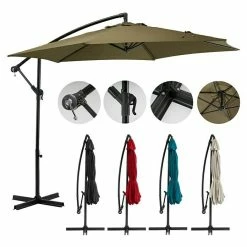 BAUHAUS Sunfun Ampelschirm Toscana Taupe, Durchmesser: 300 Cm