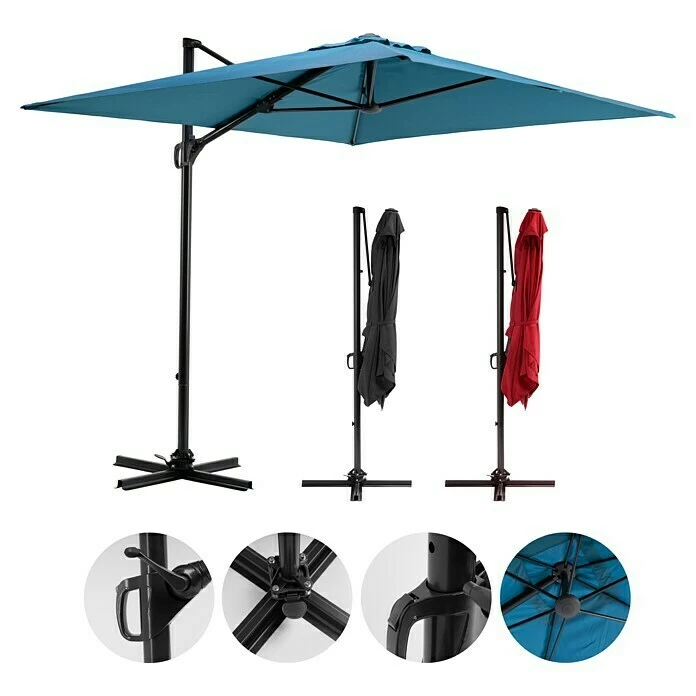 BAUHAUS Sunfun Ampelschirm Florenz Blau, 200 X 250 Cm 1 BAUHAUS Sunfun Ampelschirm Florenz Blau, 200 X 250 Cm