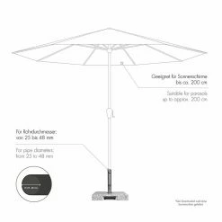 BAUHAUS Doppler Active Granitschirmständer Trolley 33,9 Kg, 45 X 45 Cm -Bauhaus Shop 12 2123