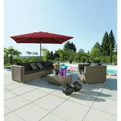 Alternative view of BAUHAUS Sunfun Sonnenschirm Livorno Dahlia Rot, 200 X 250 Cm