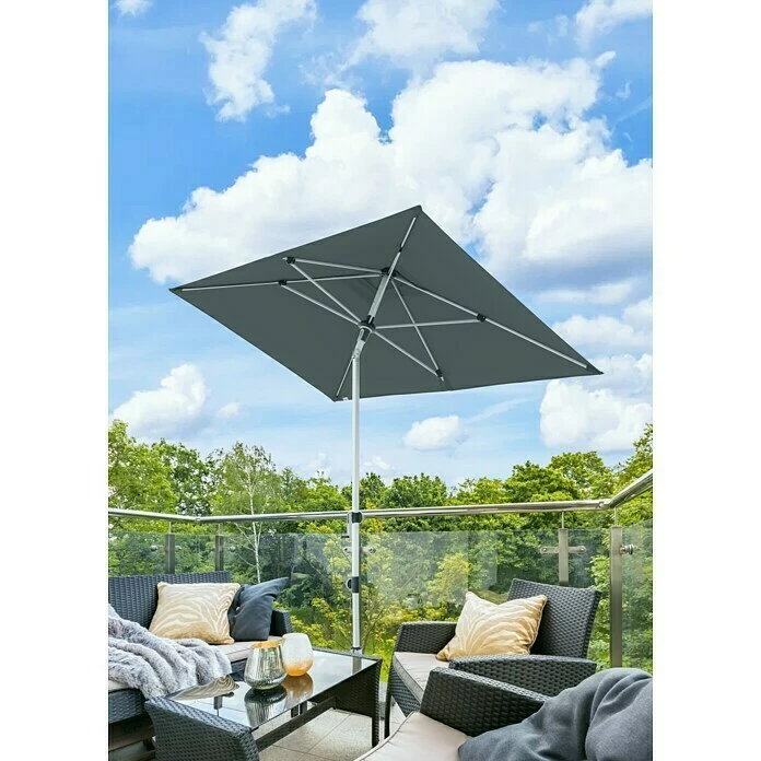 BAUHAUS Doppler Expert Kurbelschirm Auto Tilt Anthrazit, 140 X 220 Cm 2 BAUHAUS Doppler Expert Kurbelschirm Auto Tilt Anthrazit, 140 X 220 Cm – Bild 2