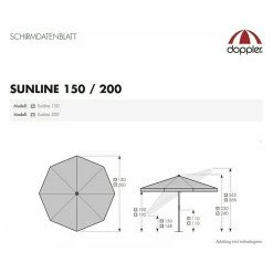 BAUHAUS Doppler Sunline Sonnenschirm Neo Anthrazit, Ø X H: 150 X 230 Cm -Bauhaus Shop 12 2245