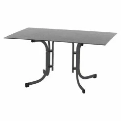 BAUHAUS Siena Garden Gartentisch Sola L X B X H: 140 X 90 X 71 Cm, Hochdruck-Schichtpressstoff (HPL), Anthrazit, Klappbar