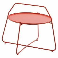 BAUHAUS Sunfun Melina Garten-Beistelltisch Rund Ø X H: 80 X 60,5 Cm, Stahl, Orange
