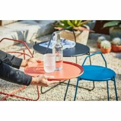 BAUHAUS Sunfun Melina Garten-Beistelltisch Rund Ø X H: 80 X 60,5 Cm, Stahl, Orange -Bauhaus Shop 12 2376