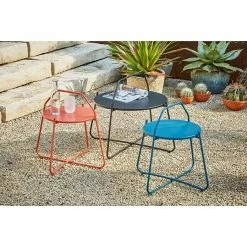 BAUHAUS Sunfun Melina Garten-Beistelltisch Rund Ø X H: 80 X 60,5 Cm, Stahl, Orange -Bauhaus Shop 12 2377