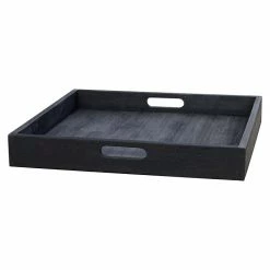 BAUHAUS Sunfun Laura Tablett 60 X 60 X 7 Cm, Holz, Mattschwarz