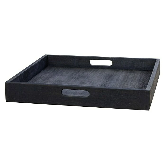 BAUHAUS Sunfun Laura Tablett 60 X 60 X 7 Cm, Holz, Mattschwarz 1 BAUHAUS Sunfun Laura Tablett 60 X 60 X 7 Cm, Holz, Mattschwarz