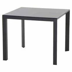 BAUHAUS Siena Garden Gartentisch Ricon L X B X H: 90 X 90 X 75 Cm, Glas, Anthrazit/Dark Concrete