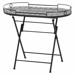 Bauhaus Shop 15 BAUHAUS Siena Garden Garten-Serviertisch Como L X B X H: 41 X 67,5 X 60 Cm, Schwarz/Grau