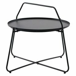 Bauhaus Shop 3 BAUHAUS Sunfun Melina Garten-Beistelltisch Rund Ø X H: 80 X 60,5 Cm, Stahl, Schwarz