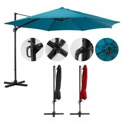 Bauhaus Shop 40 BAUHAUS Sunfun Ampelschirm Florenz Blau, Durchmesser: 350 Cm