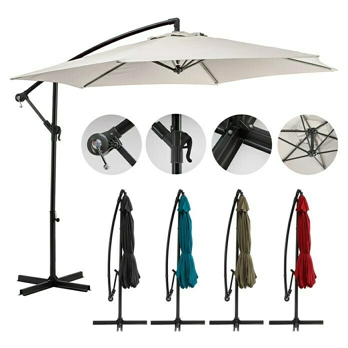 BAUHAUS Sunfun Ampelschirm Toscana Natur, Durchmesser: 300 Cm 1 BAUHAUS Sunfun Ampelschirm Toscana Natur, Durchmesser: 300 Cm