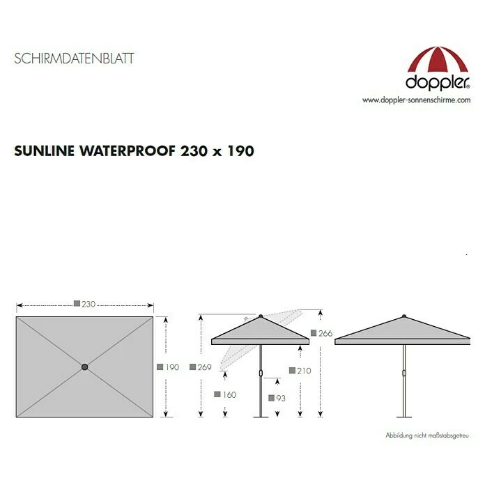 BAUHAUS Doppler Sonnenschirm Sunline Waterproof Pistazie, 230 X 190 Cm 6 BAUHAUS Doppler Sonnenschirm Sunline Waterproof Pistazie, 230 X 190 Cm – Bild 6