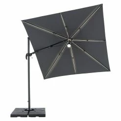 BAUHAUS Derby Ravenna LED-Sonnenschirm AX Anthrazit, L X B: 246 X 246 Cm -Bauhaus Shop 12 626