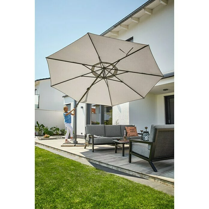 BAUHAUS Sunfun Melina Ampelschirmgestell Durchmesser: 400 Cm, Aluminium, Rund 4 BAUHAUS Sunfun Melina Ampelschirmgestell Durchmesser: 400 Cm, Aluminium, Rund – Bild 4