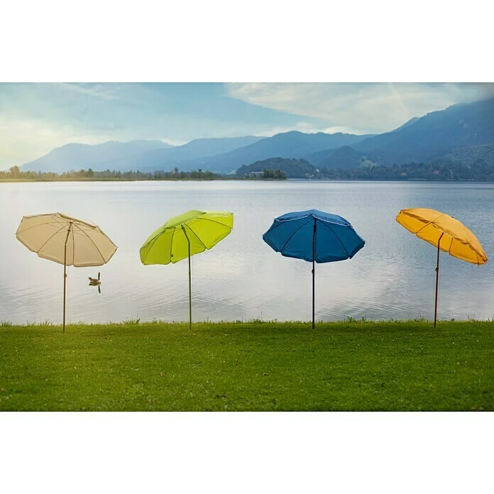 BAUHAUS Sunfun Strandschirm Durchmesser: 180 Cm, Blau 2 BAUHAUS Sunfun Strandschirm Durchmesser: 180 Cm, Blau – Bild 2